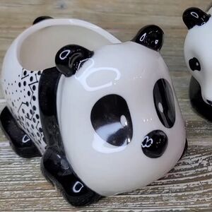 Cute Black and White panda planter‎ pot